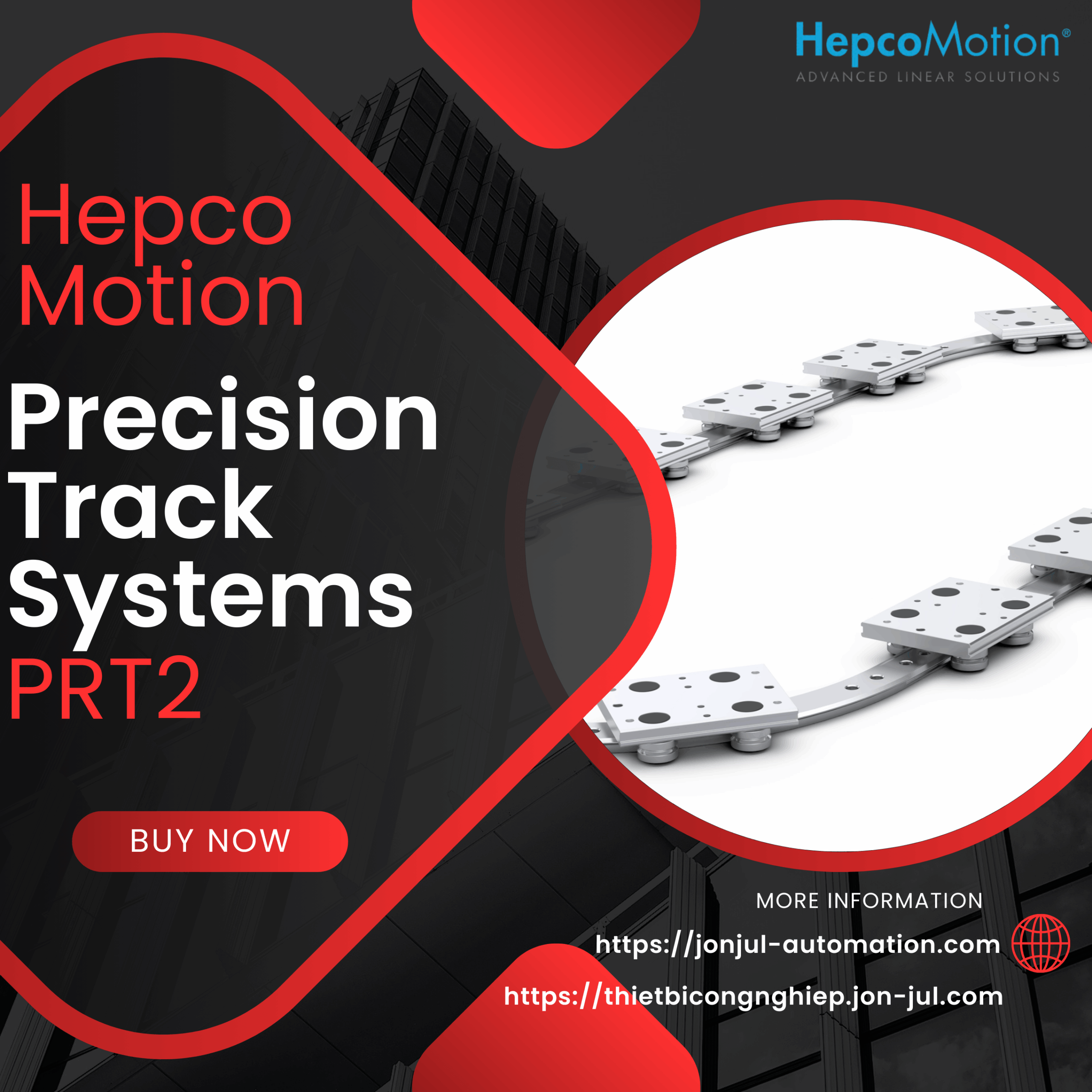 PRT2 – Precision Track Systems | Giải pháp dẫn hướng trượt tròn chính xác từ HepcoMotion