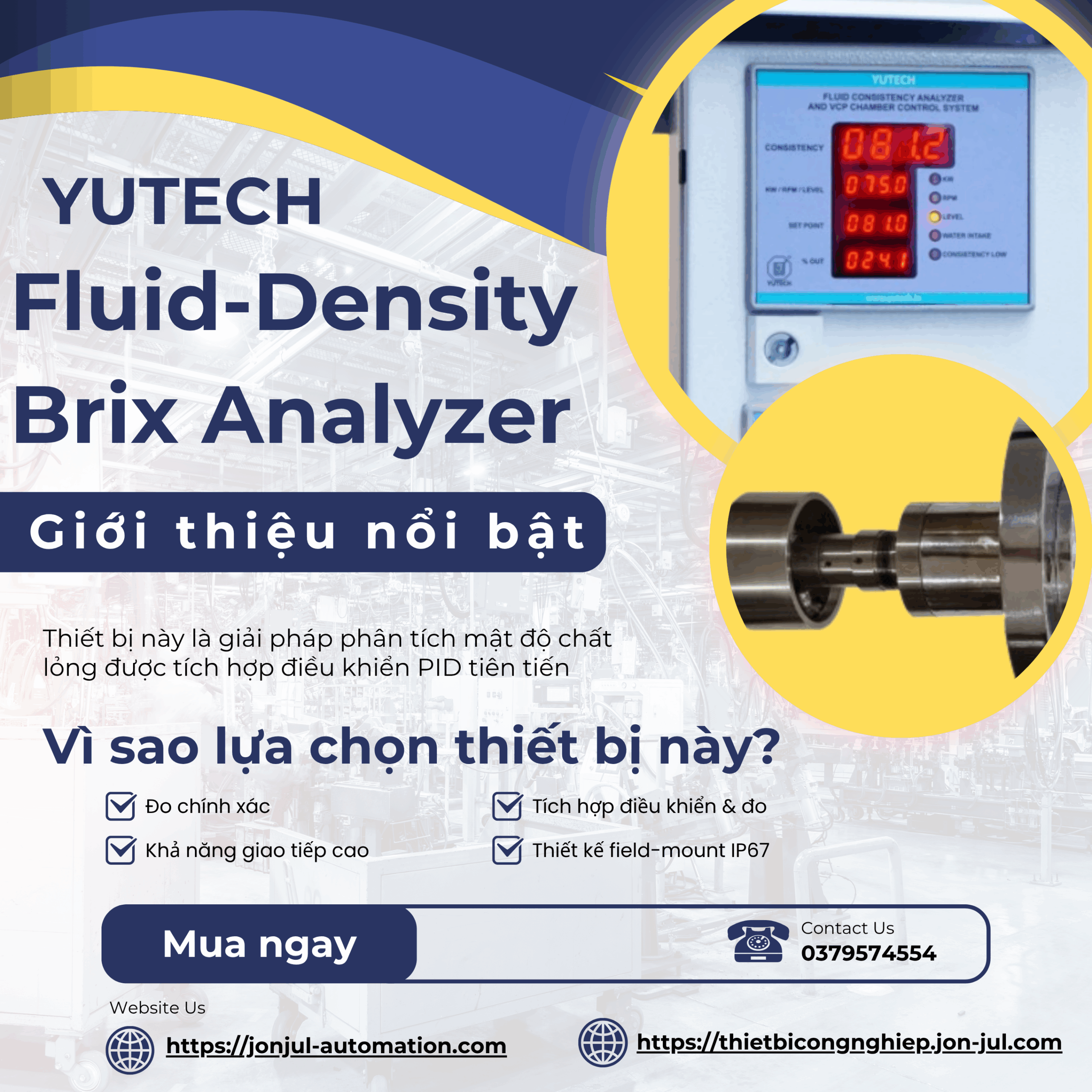Fluid-Density/Brix Analyzer - Giải pháp đo tỷ trọng và độ Brix chính xác cho công nghiệp