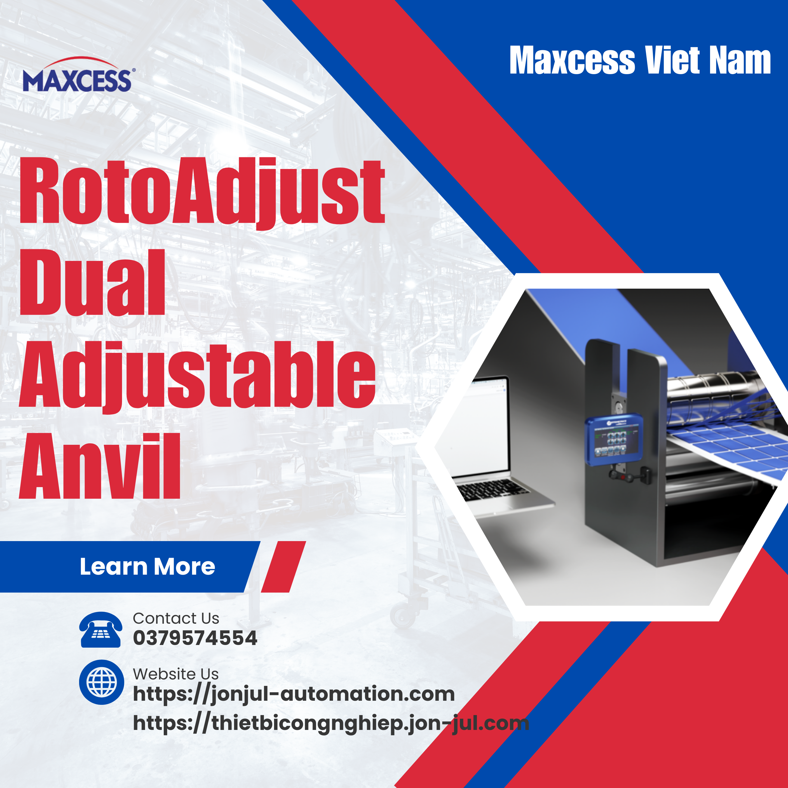 RotoAdjust Dual Adjustable Anvil – Giải pháp tối ưu cho ngành in và chuyển đổi bao bì