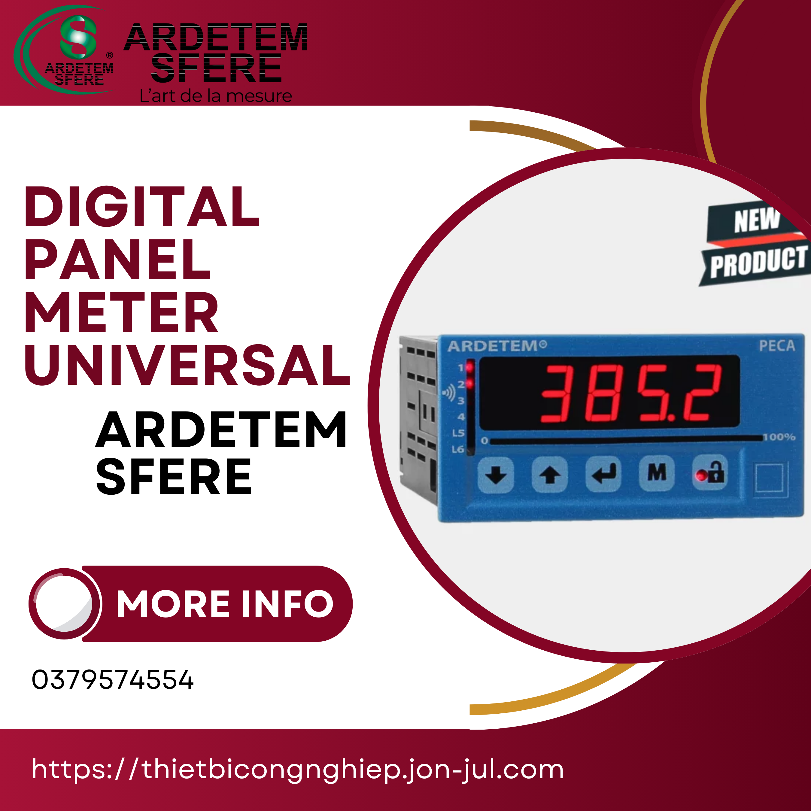 Universal Digital Panel Meter – Ardetem Sfere: Giải pháp hiển thị & đo lường đa năng cho công nghiệp