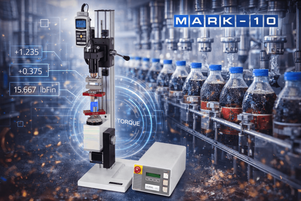 Motorized Torque Test Stand Mark-10 – Giải pháp đo lường độ chính xác & độ lặp lại của lực xoắn trong nhà máy sản xuất nước ngọt