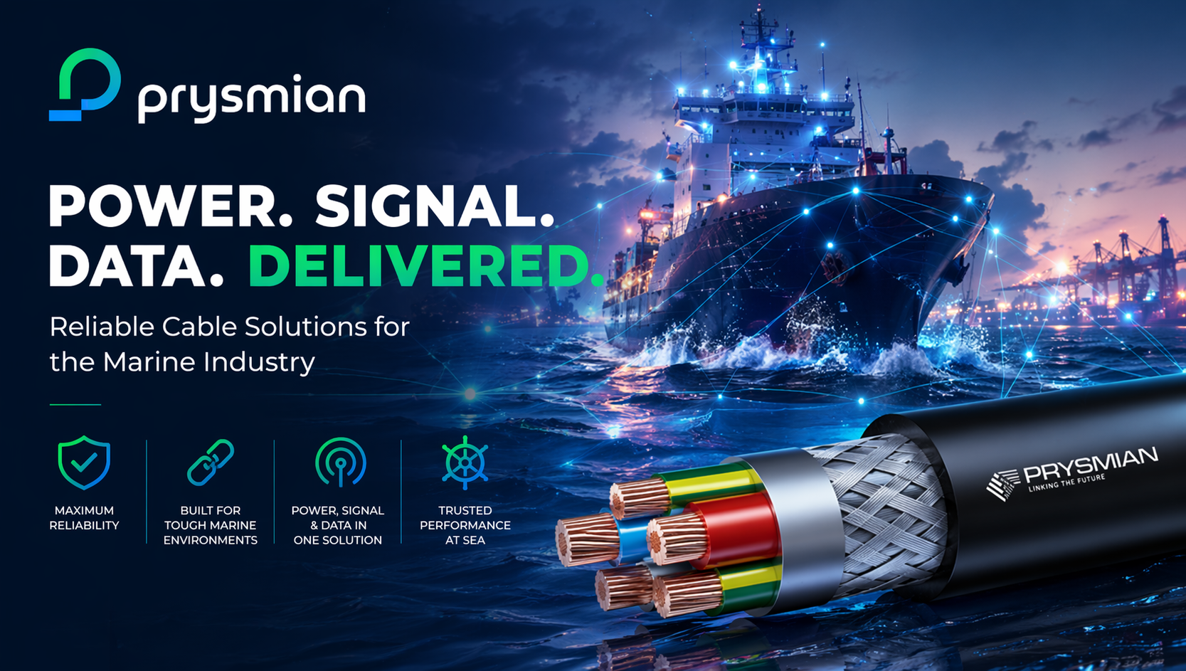 Cable Prysmian – Giải pháp cung cấp điện, tín hiệu và dữ liệu cho tàu biển